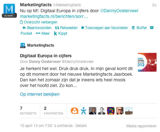 Twittercard voorbeeld Marketingfacts